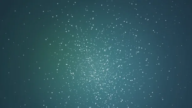 Abstract field of light points on a dark teal background